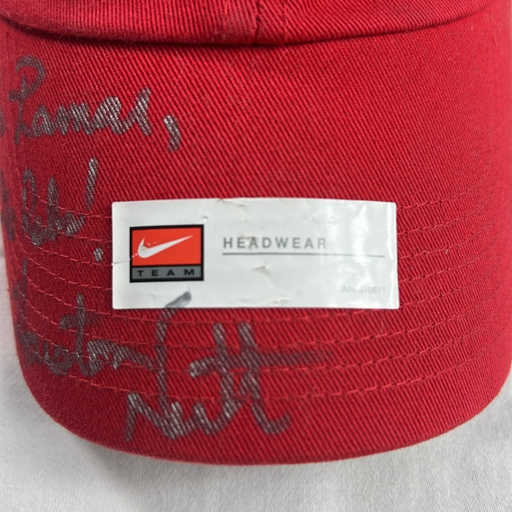 Vintage Red Nike Signed by Houston Nutt Ole Miss Rebels Hat - Picture 3 of 12